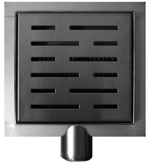 Wiesbaden "3e generatie" doucheput met flens en zijuitlaat 15 x 15 cm RVS