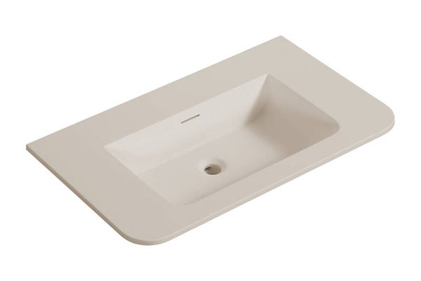 Wiesbaden "Laro wastafel zonder kraangat ronde hoeken 80 x 48 x 1,5 cm solid surface Beige
