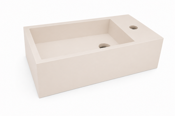 Wiesbaden "Lotte-Rechts" fontein Solid Surface 40 x 22 cm Beige