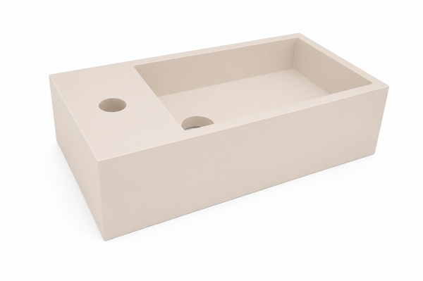 Wiesbaden "Lotte-Links" fontein Solid Surface 40 x 22 cm Beige