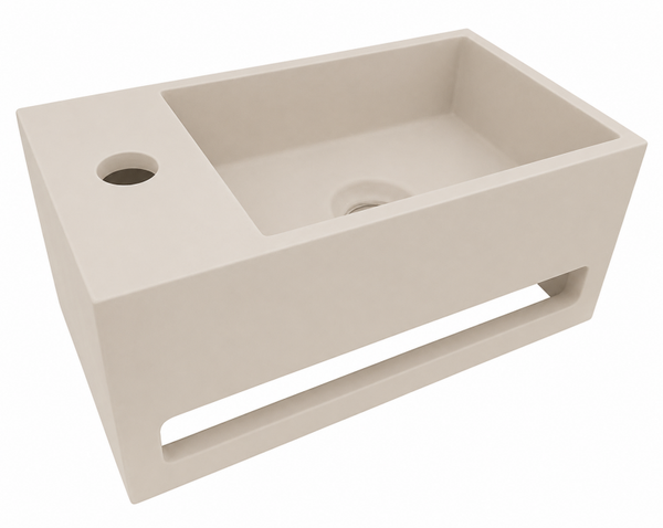 Wiesbaden "Julia-Links" fontein incl.handdoekhouder fontein Solid Surface 35 x 20 x 16 cm Beige