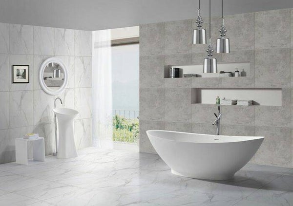 Wiesbaden "Jasmijn" vrijstaand ligbad Solid Surface 186,5 x 84 x 59,5 cm mat wit