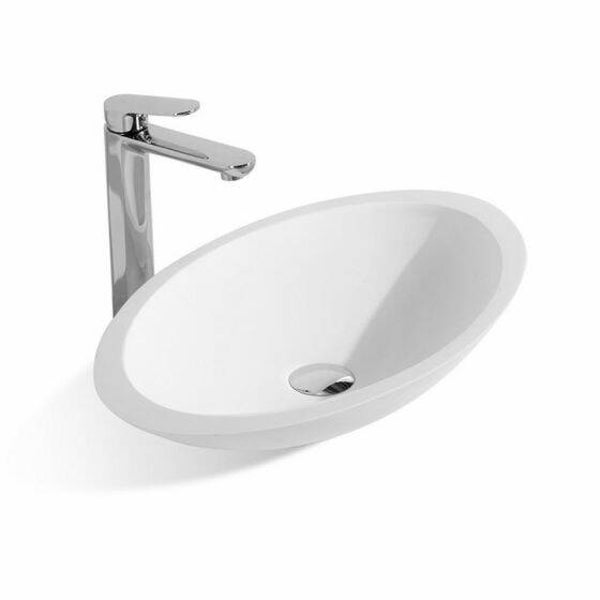 Wiesbaden "Kim" opzetwastafel Solid Surface 59 x 35 cm Wit