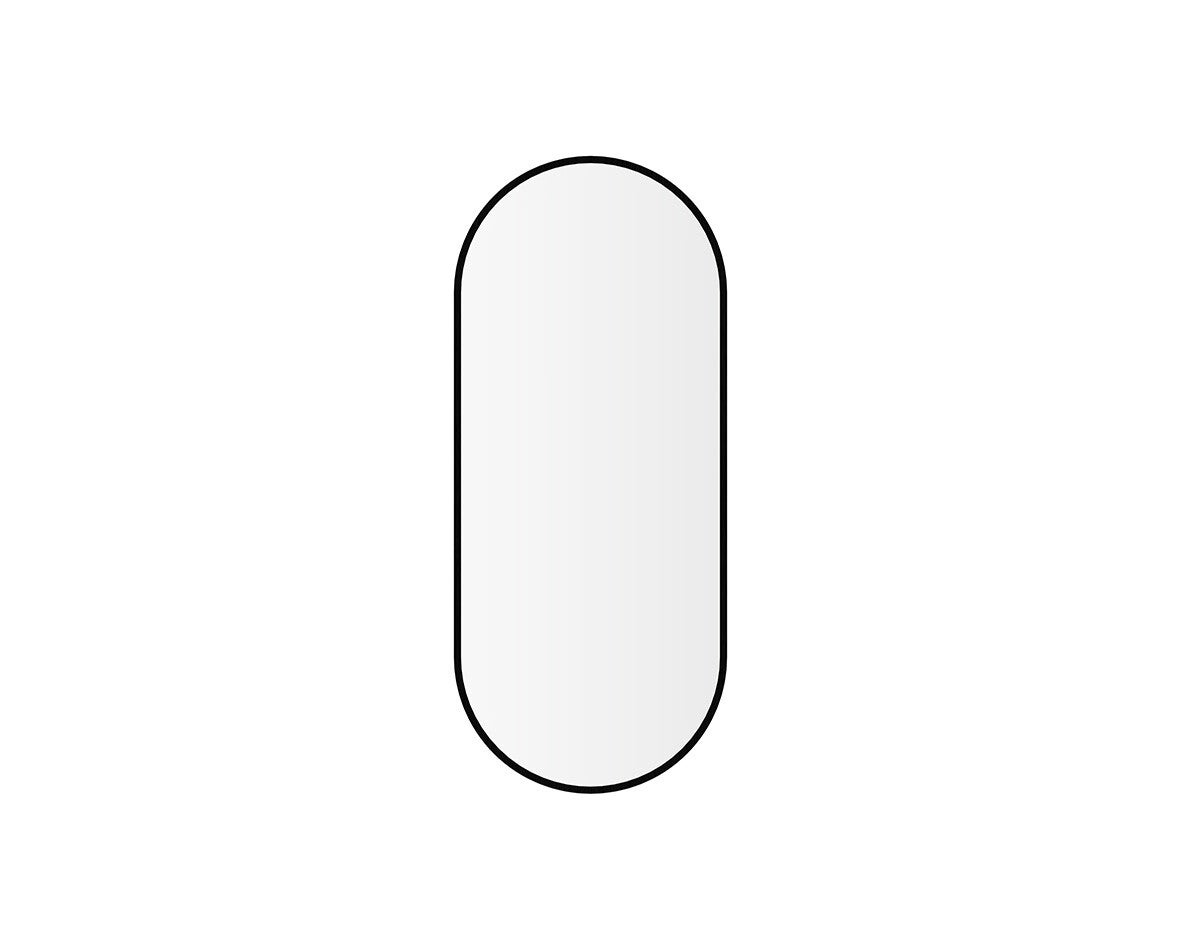 Wiesbaden "Renk" spiegel met lijst ovaal 30 x 70 cm Mat-zwart