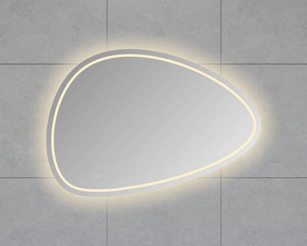 Wiesbaden "Lumora" spiegel organisch met LED, dimbaar en spiegelverwarming 140 x 93 cm