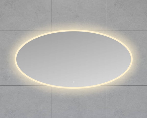 Wiesbaden "Oliva" spiegel ovaal met LED, dimbaar en spiegelverwarming 140 x 70 cm
