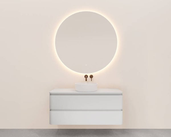 Wiesbaden "Novira" onderkast afgeronde hoeken met 2 laden 1 uitsparing 120 x 48 cm Mat-wit