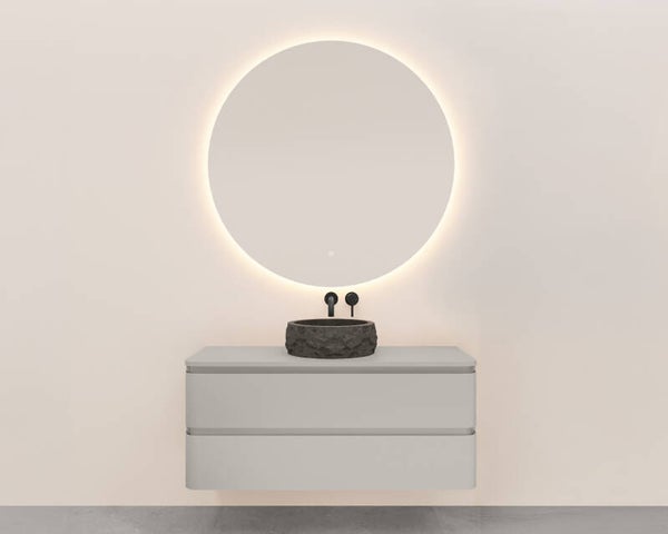 Wiesbaden "Novira" onderkast afgeronde hoeken met 2 laden 1 uitsparing 80 x 48 cm Mat-zand