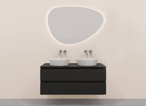 Wiesbaden "Alvara" onderkast met 2 laden 2 uitsparingen 120 x 46 cm Mat-zwart