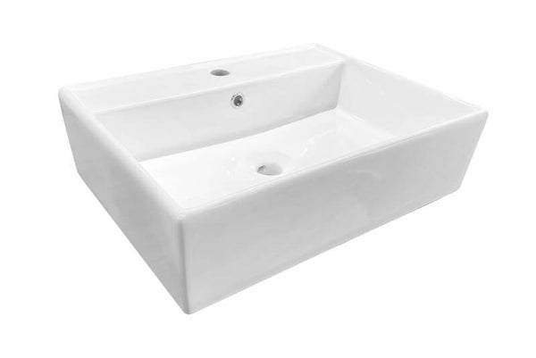 Best-Design "Feel" wastafel 58x46x16cm m/1krg Glans-wit