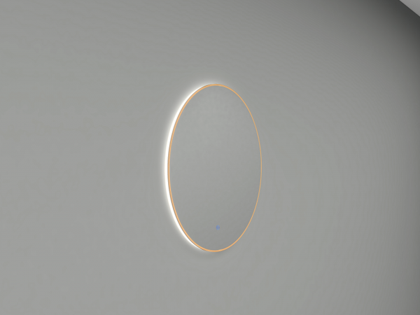 Wiesbaden "Novi" ronde spiegel met LED, dimbaar 80 cm Geborsteld messing