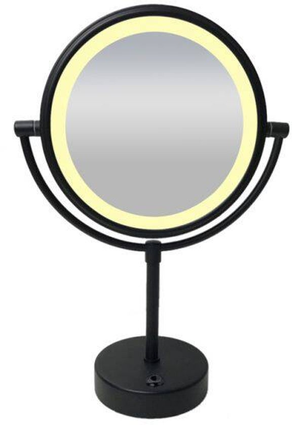 Wiesbaden "Home" staande scheerspiegel met LED 20 cm Mat-zwart