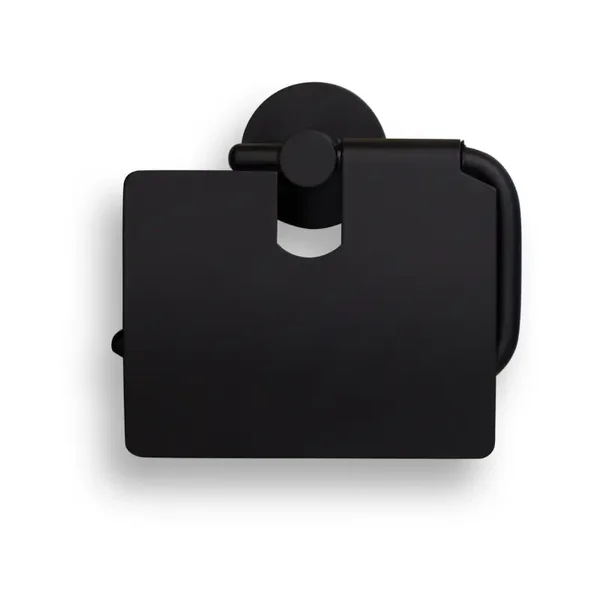 Blue-Label "Vida-Facet" Toiletrolhouder met klep Mat-zwart