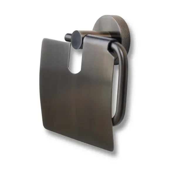 Blue-Label "Vida-Facet" toiletrolhouder met klep Gunmetal