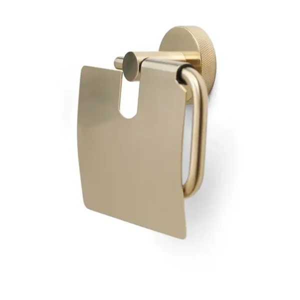 Schiphorst-Sanitair "Blue-Vida-Facet" Toiletrolhouder met klep Geborsteld goud