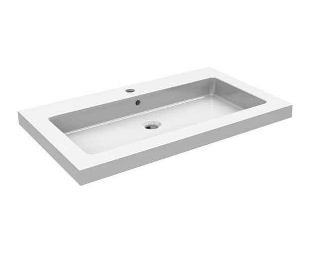 Wiesbaden "Kera" wastafel 60 x 46 cm met 1 kraangat Glans-wit