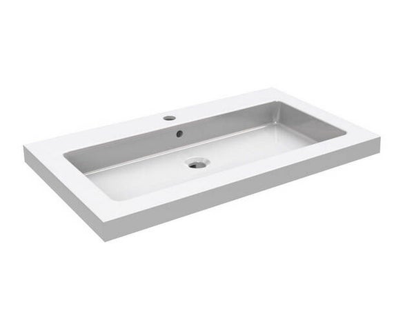 Wiesbaden "Kera" wastafel 60 x 46 cm met 1 kraangat Glans-wit