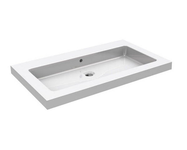 Wiesbaden "Kera" wastafel 80 x 46 cm met zonder kraangat Wit