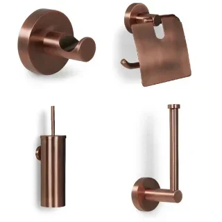 Schiphorst-sanitair "Blue-Vida" Toilet accessoires set Geborsteld brons