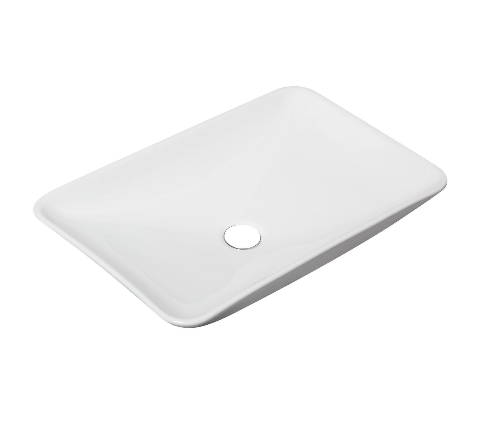 Best-Design "Azam" opbouw wastafel 58x36x11,5cm Glans-wit