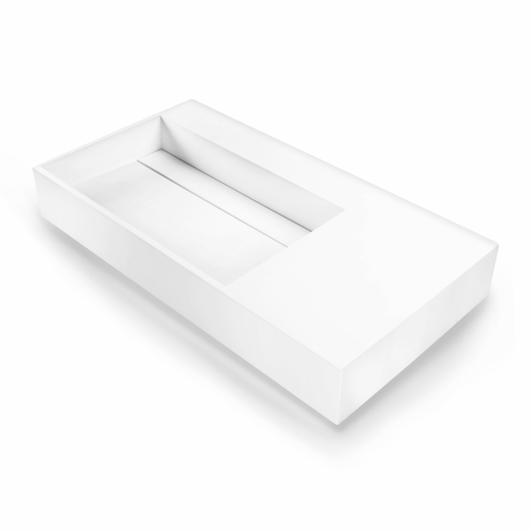 Best-Design "Q90" wastafel " Just-Solid" 90x48x13cm Mat-wit