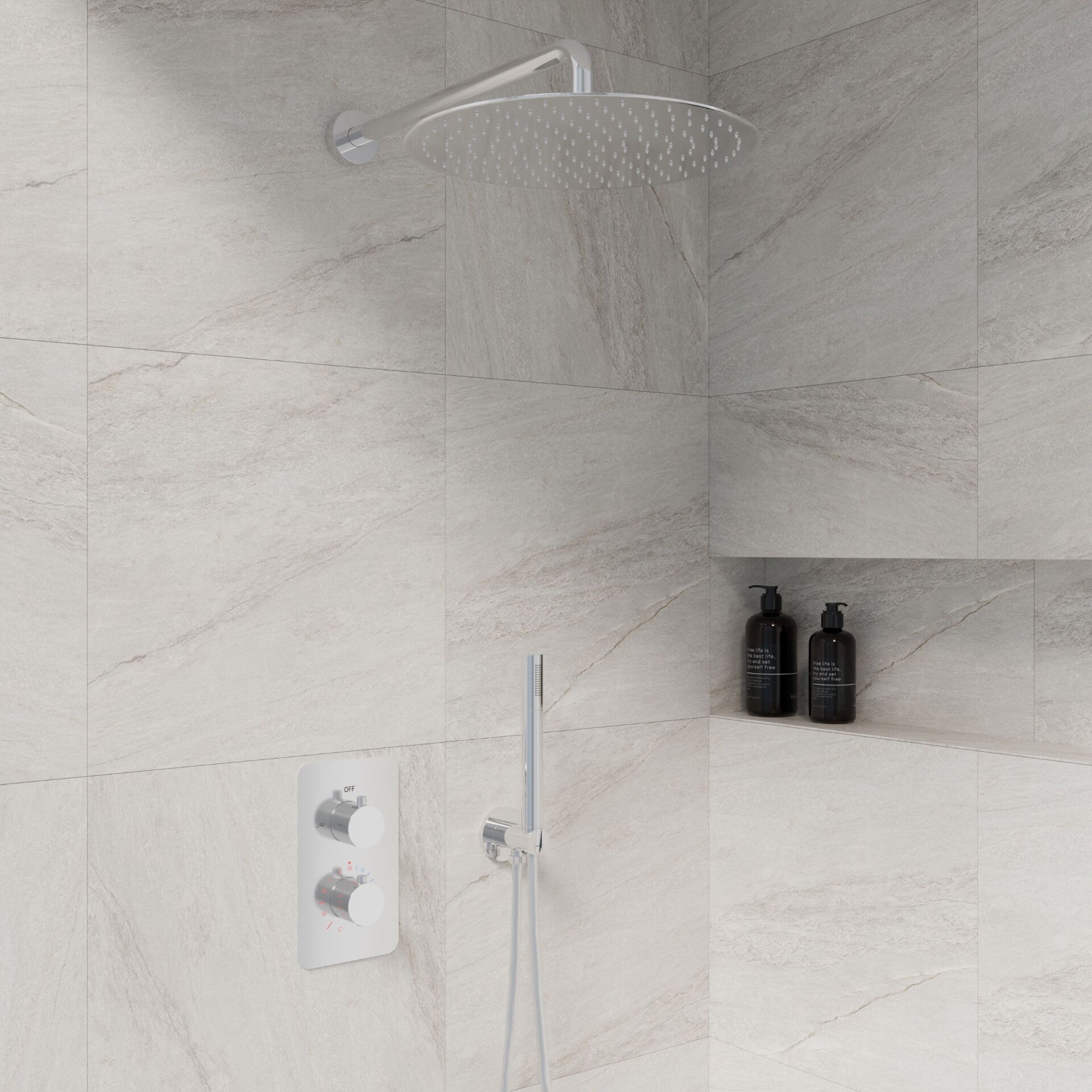 Best-Design "One-Pack" inbouw-regendoucheset "Verona-M-200" Chroom
