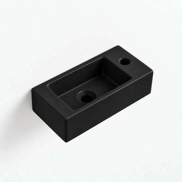 Best-Design "Farnetta" fontein Rechts 37x18x9cm Mat-zwart