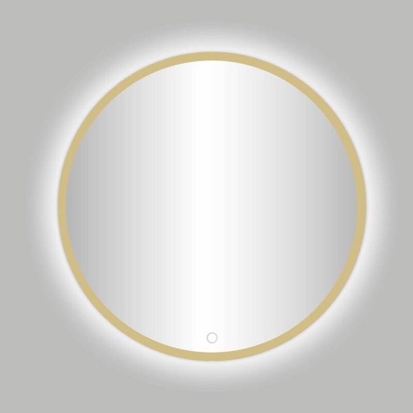 Best-Design Nancy "Rivoli" ronde spiegel Mat-goud incl.led verlichting Ø 120 cm