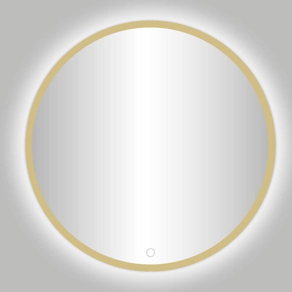 Best-Design Nancy "Rivoli" ronde spiegel Mat-goud incl.led verlichting Ø 140 cm