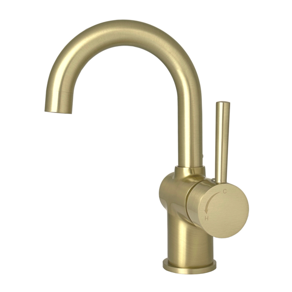 Best-Design "Nancy-Ansbach" wastafelmengkraan met drb.uitloop Mat-goud