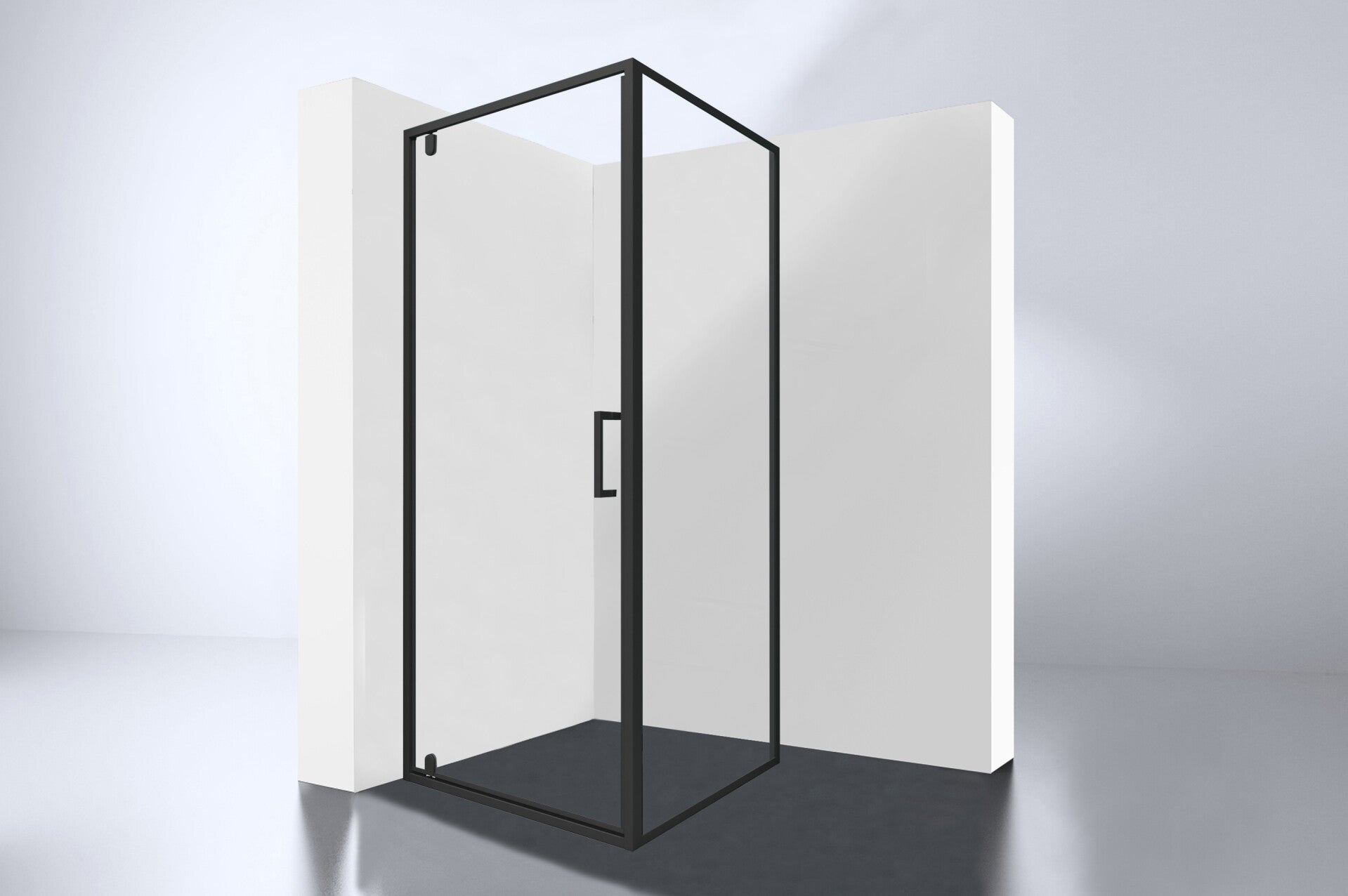 Best-Design Hoek Cabine Zwart "Baron-H-90" met 1 swing swing deur 90x90x200cm Nano Glas 8 mm