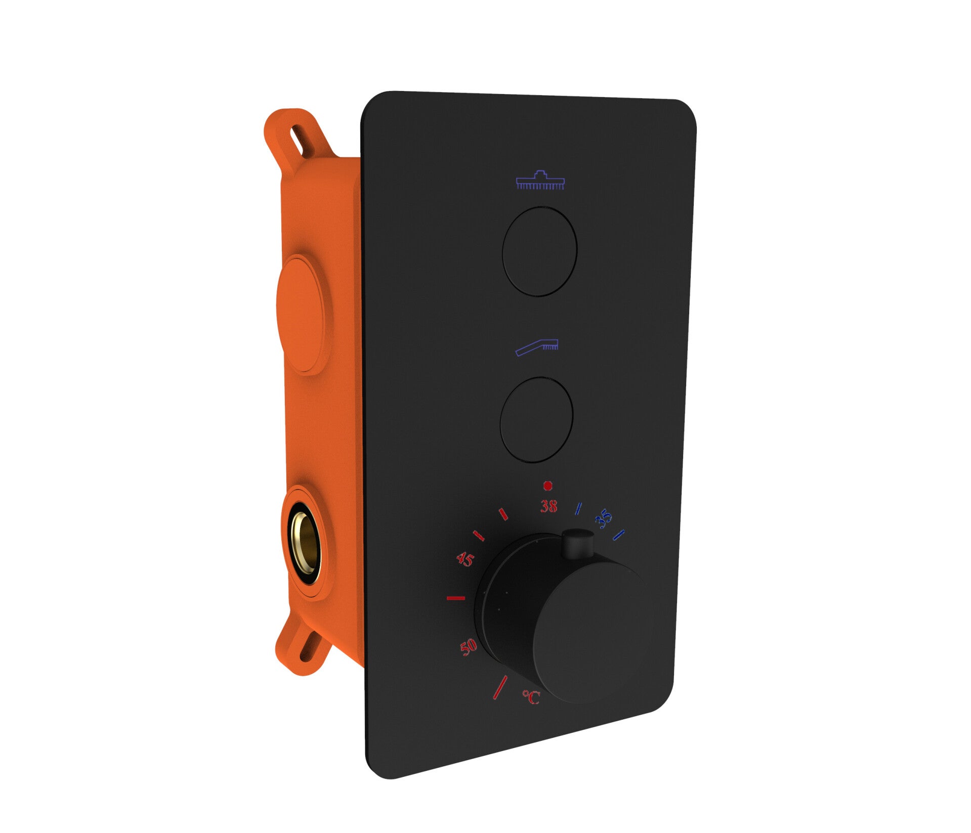 Best-Design "Clic-Nero" inbouwthermostaat & inb.box 2-weg 1/2"