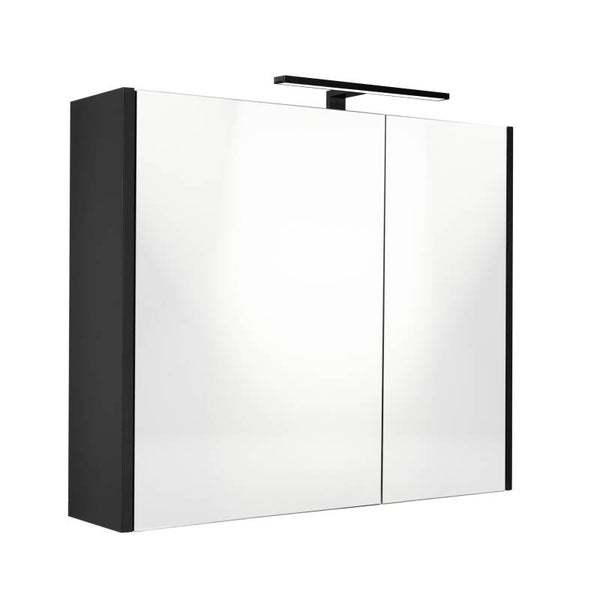 Best-Design "Happy-Black" MDF spiegelkast + verlichting 60x60cm