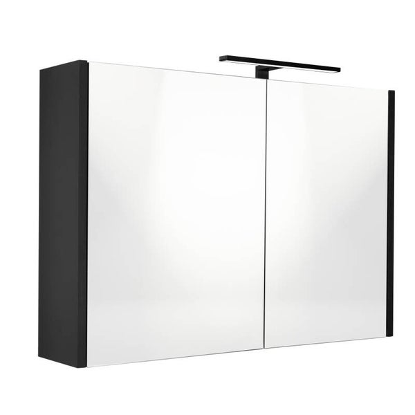 Best-Design "Happy-Black" MDF spiegelkast + verlichting 100x60cm