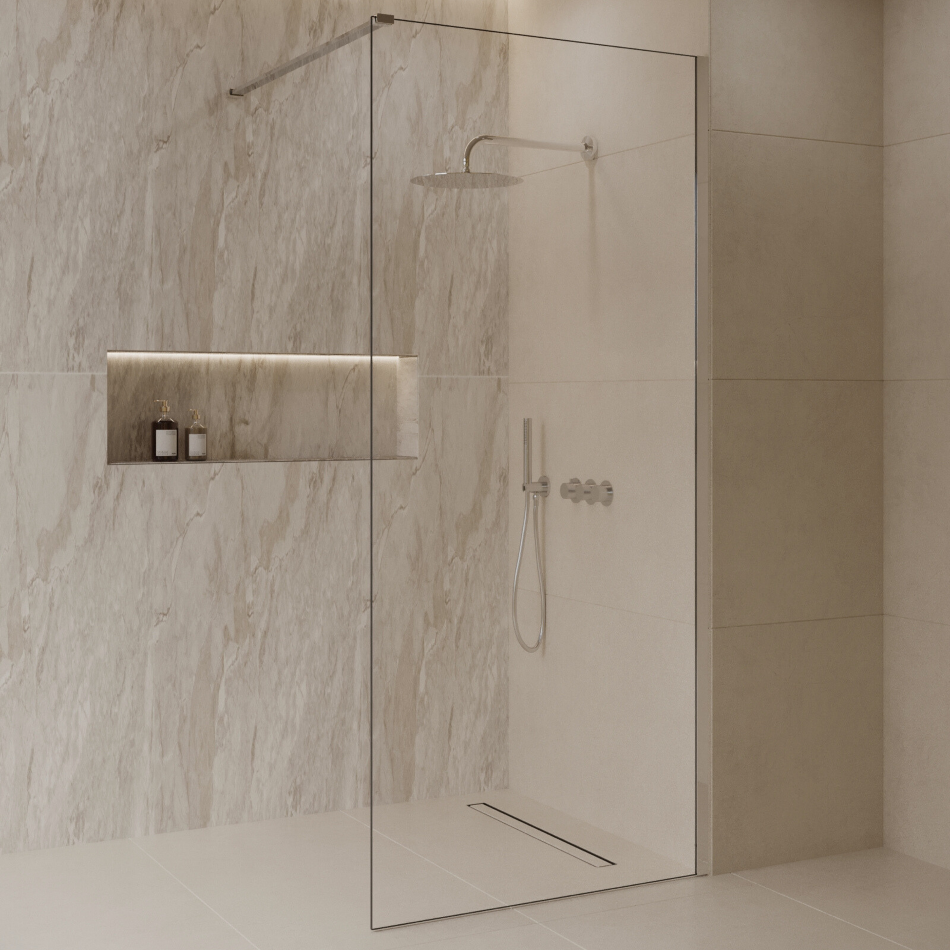 Best-Design 'Dalis-900-Chroom' inloopdouche NANO 8mm glas