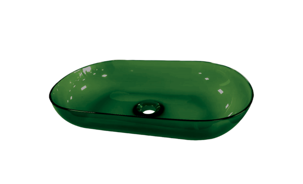 Best-Design Opbouw-Waskom Color "Transpa-Emerald" 54 x 34 x 12 cm