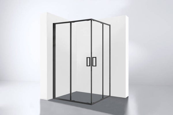 Best-Design Douchecabine "Hulmer-Nero-1200" met twee Schuifdeuren 1200x890x2100x8mm