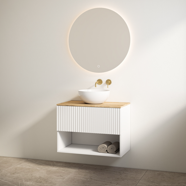 Best-Design badkamermeubelset "Rigatti-100" Mat-wit onderkast + Halifax meubelblad 100 cm