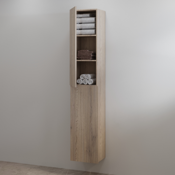 Best-Design "Blanco-Frosted-Brown" hoge kolomkast L&R 35x180 cm