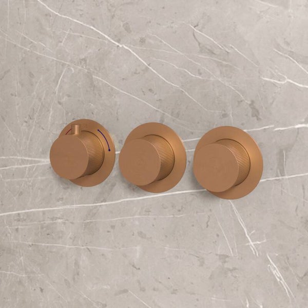 Best-Design "High-End Liora" inbouwthermostaat incl. inb.box 2-weg 1/2" Desert Brown