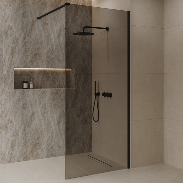 Best-Design 'Dalis-800-Nero-Mocha' inloopdouche NANO 8mm glas