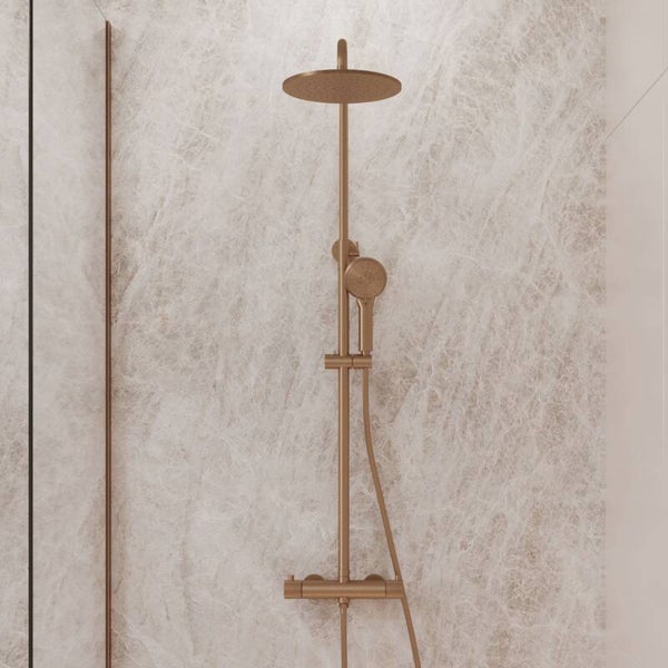 Best-Design "High-End Liora" RVS-304 thermostatische regendouche opbouwset Desert brown