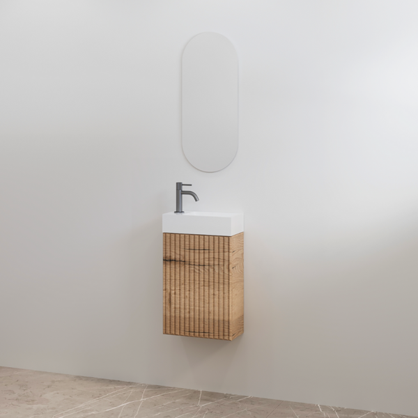 Best-Design toiletmeubelset "Mali" Halifax onderkast + Glans-wit fontein L&R met kraangat