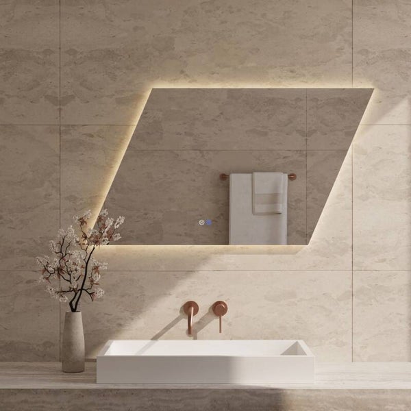 Best-Design "Vibe" Parallelo spiegel incl.verwarming, 3 kleuren LED verlichting,dimbaar 120x65 cm