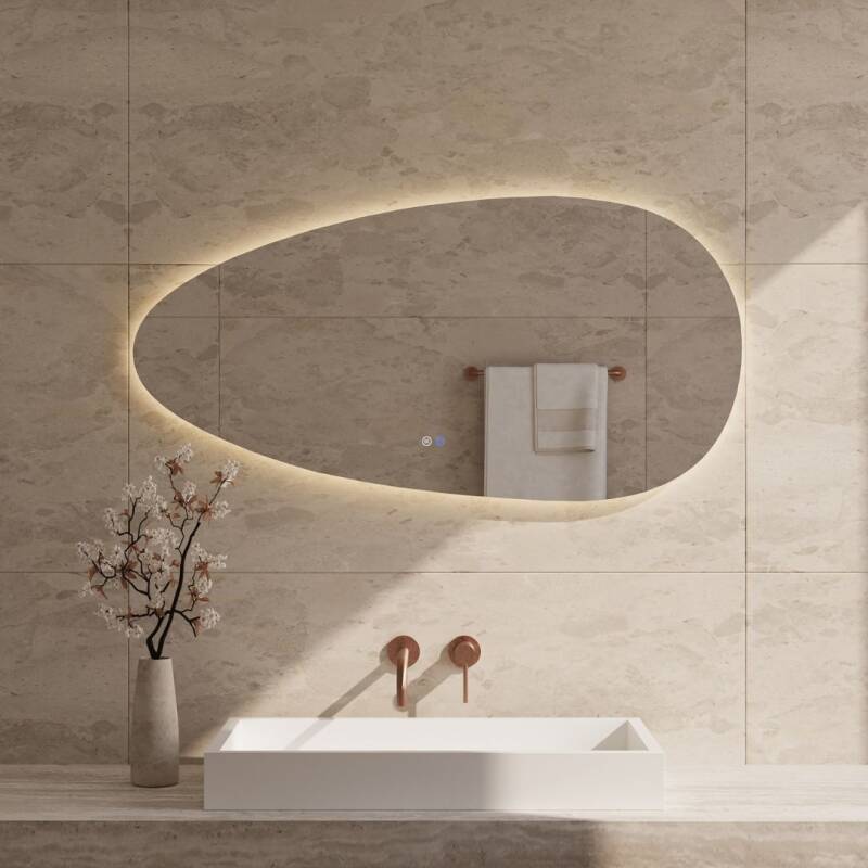 Best-Design "Boloo" spiegel incl.verwarming, 3 kleuren LED verlichting dimbaar 100x50 cm