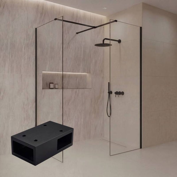 Best-Design T-verbindingsstuk Mat-zwart tbv. "Dalis" inloopdouche