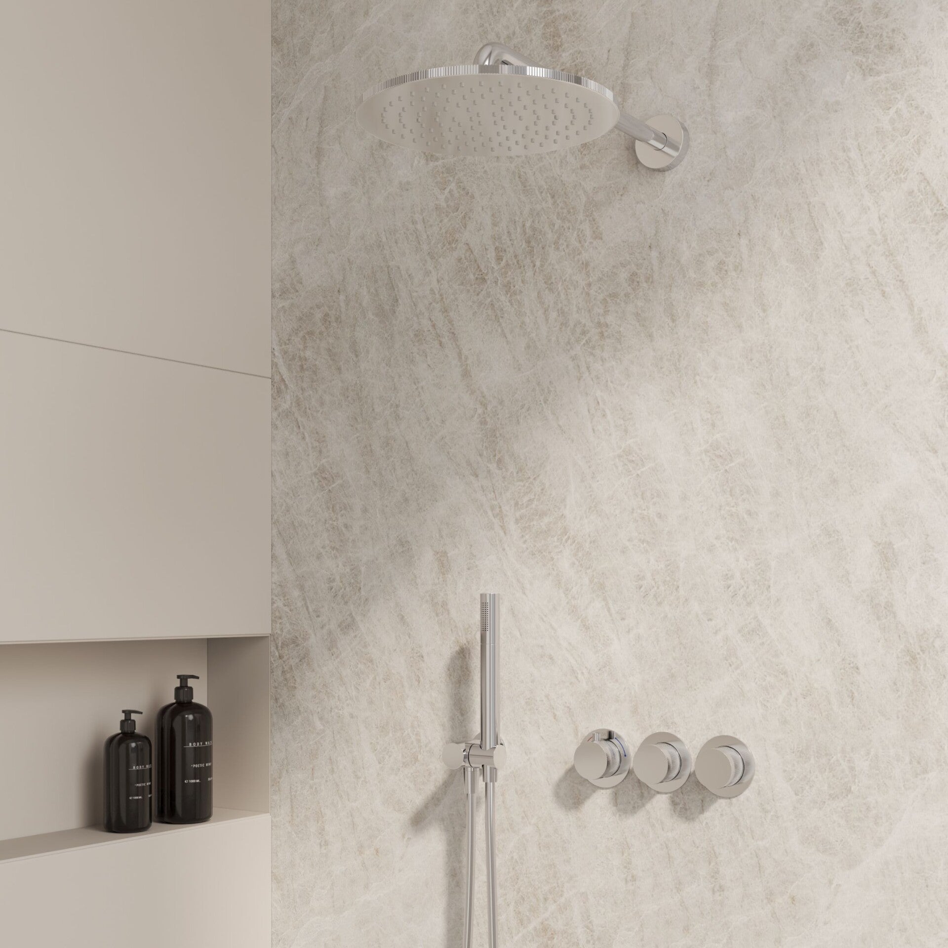 Best-Design "One-Pack" inbouw-regendoucheset "High-End Chrome M-250" chroom