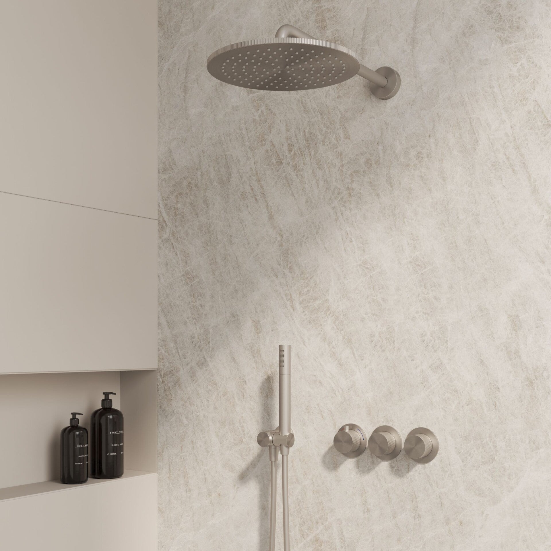 Best-Design "One-Pack" inbouw-regendoucheset "High-End Ore M-250" RVS