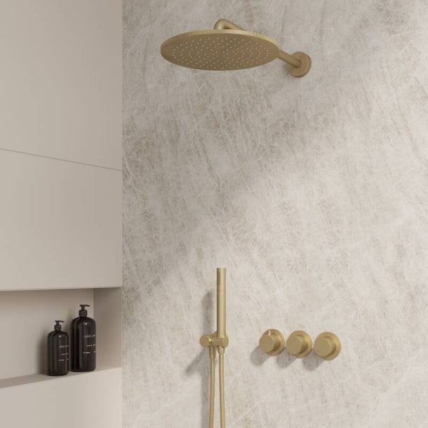 Best-Design "One-Pack" inbouw-regendoucheset "High-End Nancy M-250" mat-goud