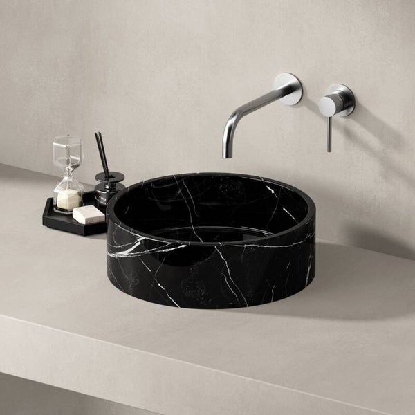 Best-Design "Pureline" marmer waskom Ø 40 x 13 cm Nero Marquina